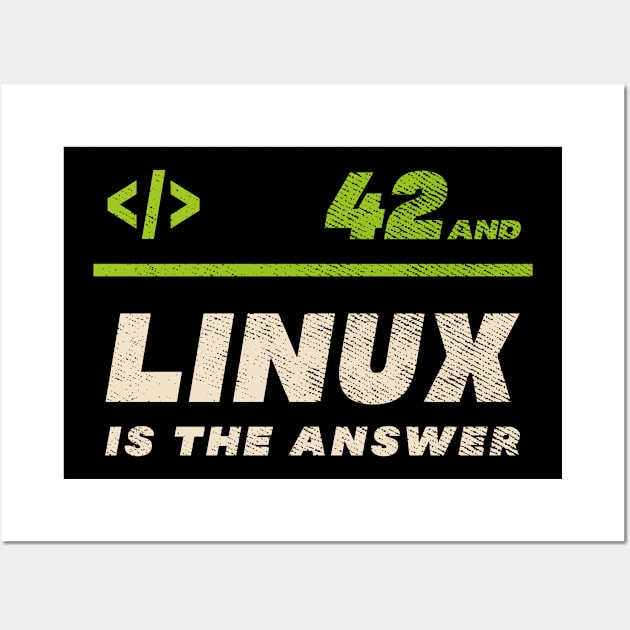 Linux - Retro - 42 AND LINUX IS THE ANSWER Wall Art by CoolTeez